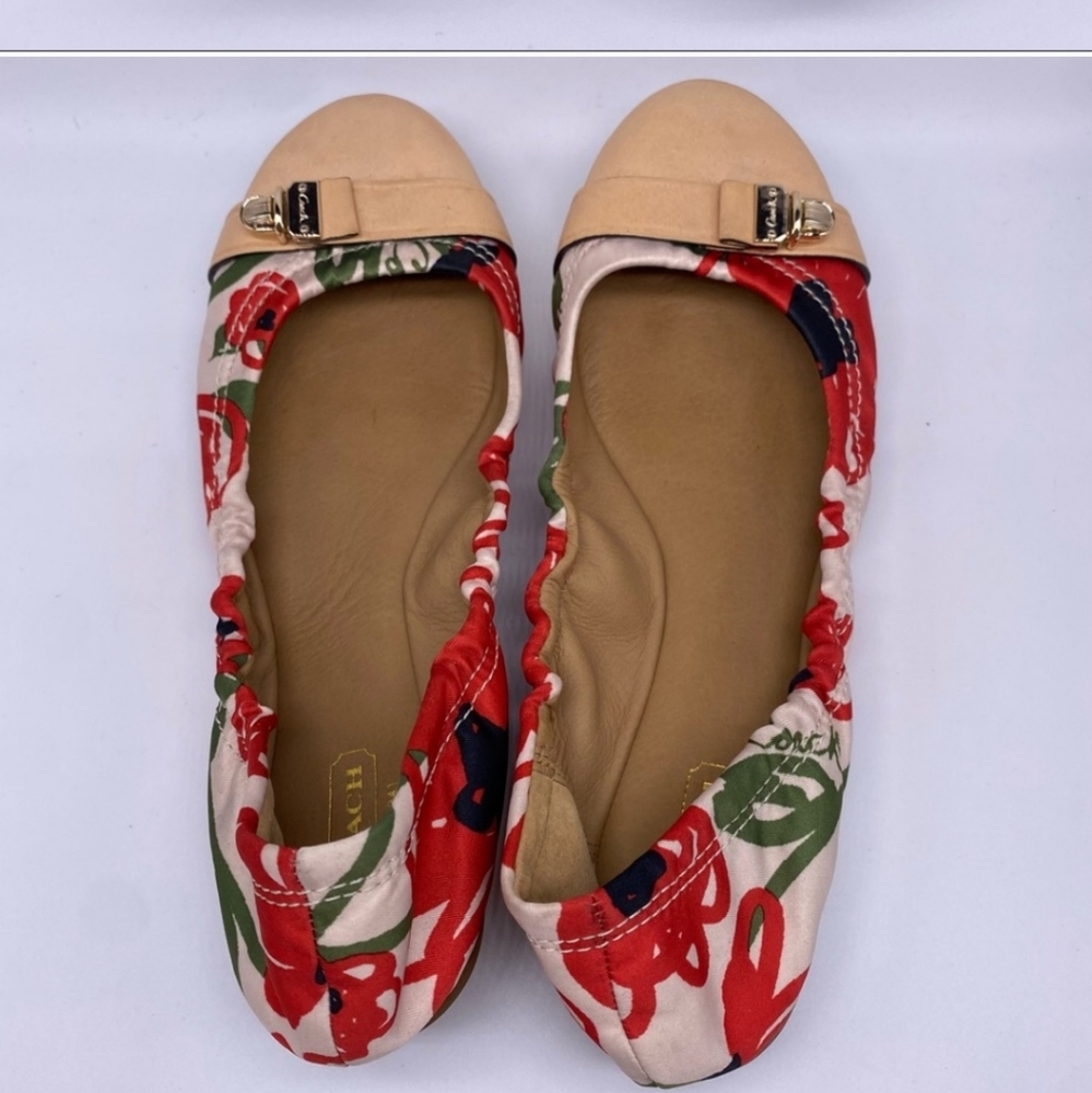 Coach Delphine Red Poppy Push Lock Ballet Flat 6.5 - image 3